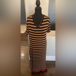 Striped V-Neck Dress